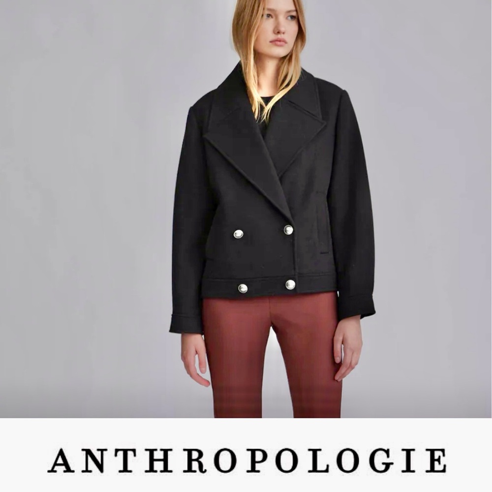 NVLT TEXTURED WOOL RETRO PEA COAT